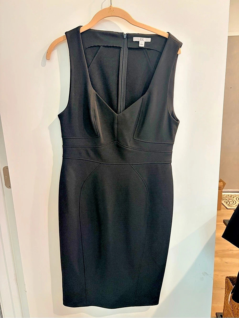 Zac Posen Black Midi Dress Size 10 Like New